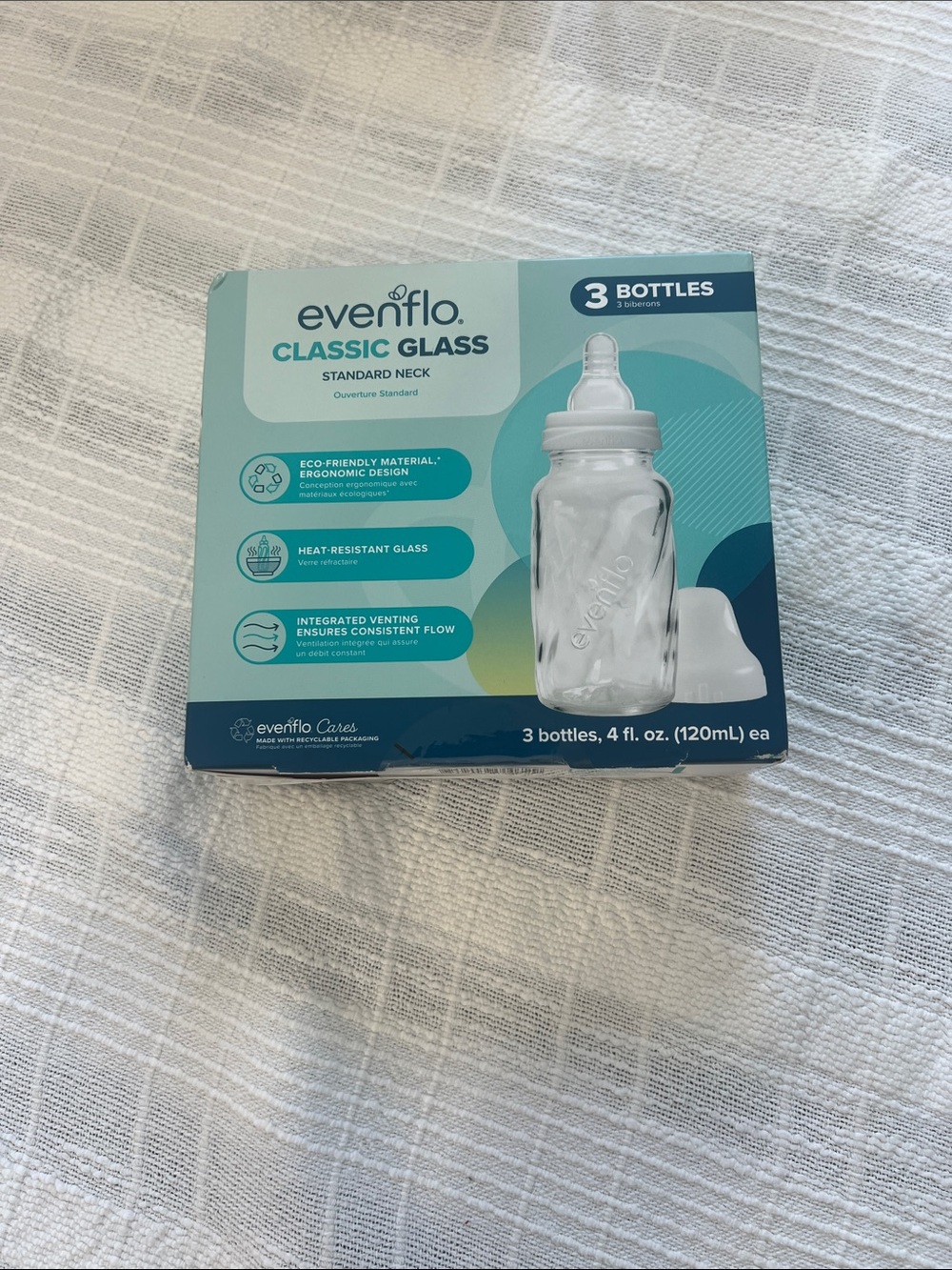 Evenflo Classic Glass Standard Neck Baby Bottles - Clear (3 Pack)